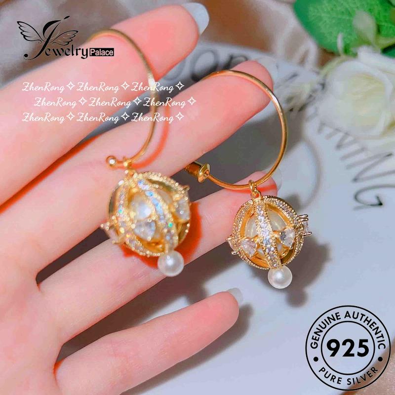 Jewelrypalace Anting Bulat925 Wanita Emas Asli Tusuk Silver Mutiara E990