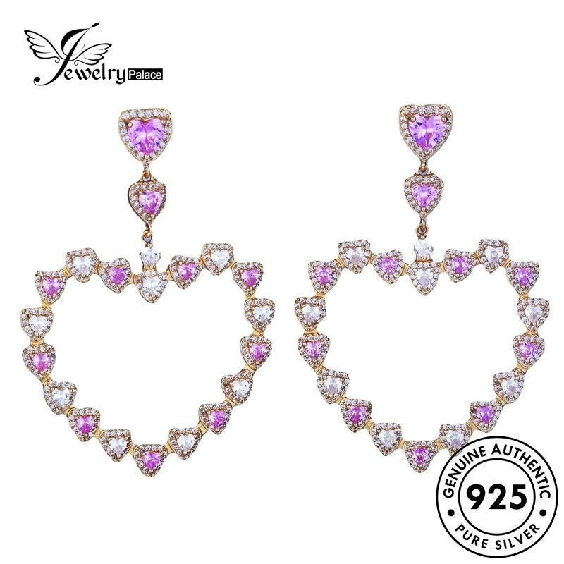 Jewelrypalace Stud Amethyst Perak925 Love Anting Wanita Asli E1089