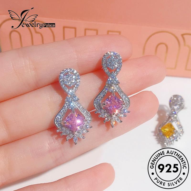 Jewelrypalace Anting Perak Citrine Wanita Stud Kotak925 Asli E1056