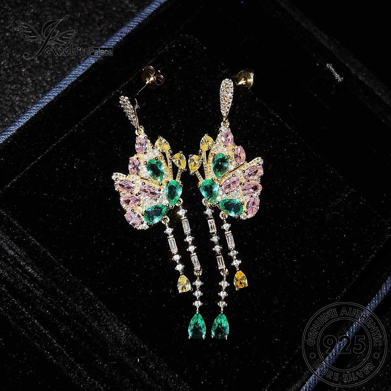 Jewelrypalace Anting Asli Wanita Tusuk Emas925 Perak Emerald Butterfly E1117