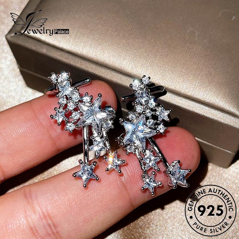 Jewelrypalace Asli Moissanite Perak925 Wanita Berlian Pentagram Stud Earrings E1145