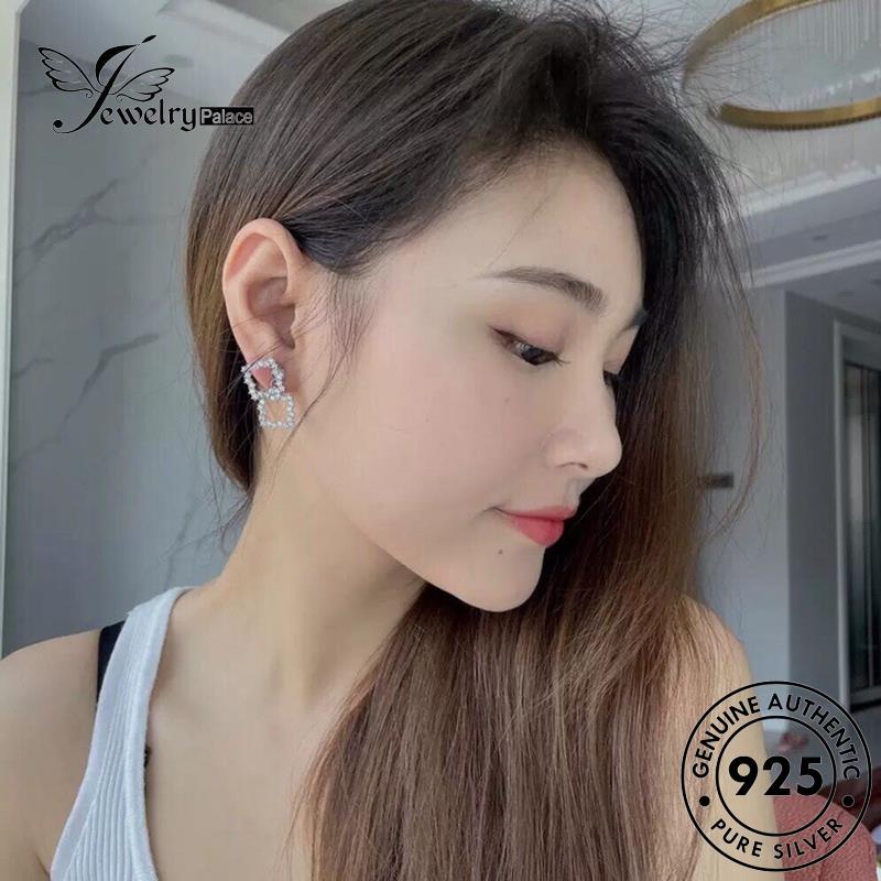 Jewelrypalace Moissanite Anting Kotak Wanita925 Stud Berlian Perak Asli E1182