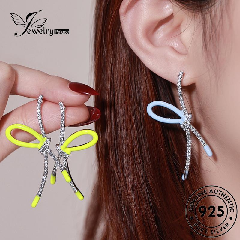 Jewelrypalace Anting Perak Wanita Moissanite Dasi Berlian Stud925Asli Bow E1198