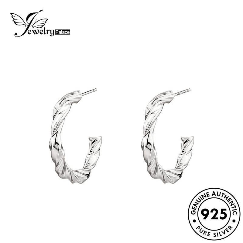 Jewelrypalace Anting Perak Lilit Wanita Hoop925 Emas Asli E1307