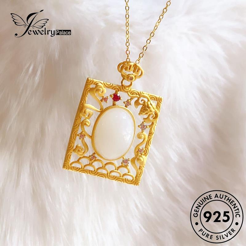 Jewelrypalace Kalung Fashion Awan Menguntungkan Wanita Perak Giok Asli925 N449