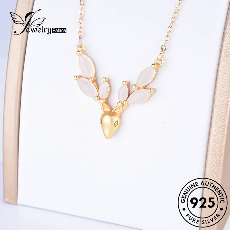 Jewelrypalace Fashion Giok Asli925 Fawn Kalung Perak Wanita N458