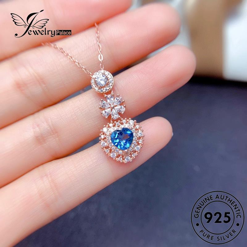 Jewelrypalace Wanita Safir925 Perak Simple Asli Kalung Love N925