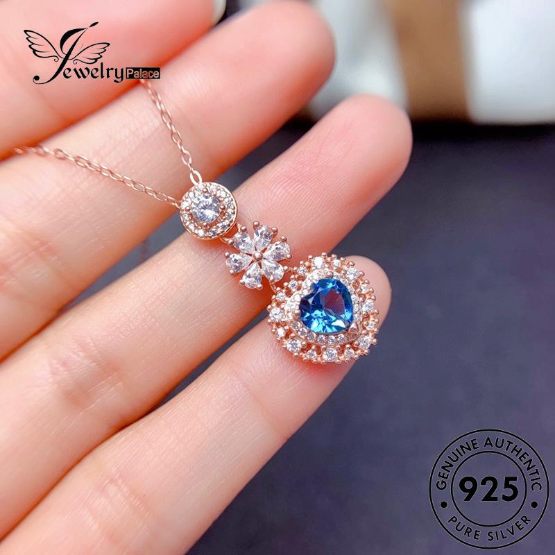 Jewelrypalace Wanita Safir925 Perak Simple Asli Kalung Love N925