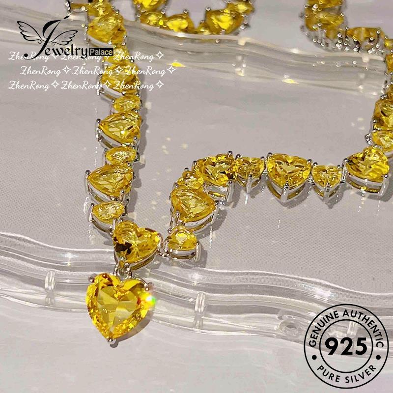 Jewelrypalace Citrine Wanita Perak925 Kalung Kreativitas Asli N1135