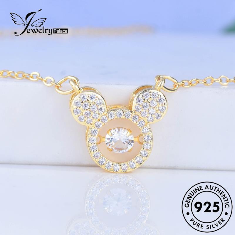 Jewelrypalace Kalung Perak Moissanite Mouse925Asli Fashion Berlian Mickey Wanita N1173