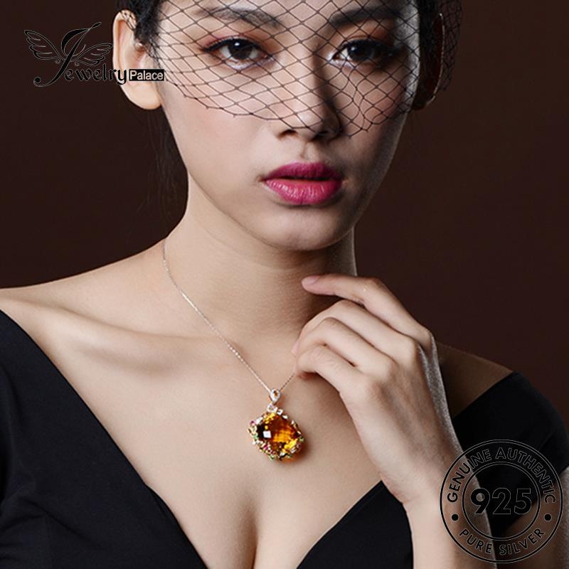 Jewelrypalace Fashion Asli Wanita Kalung Citrine Perak925 N1182