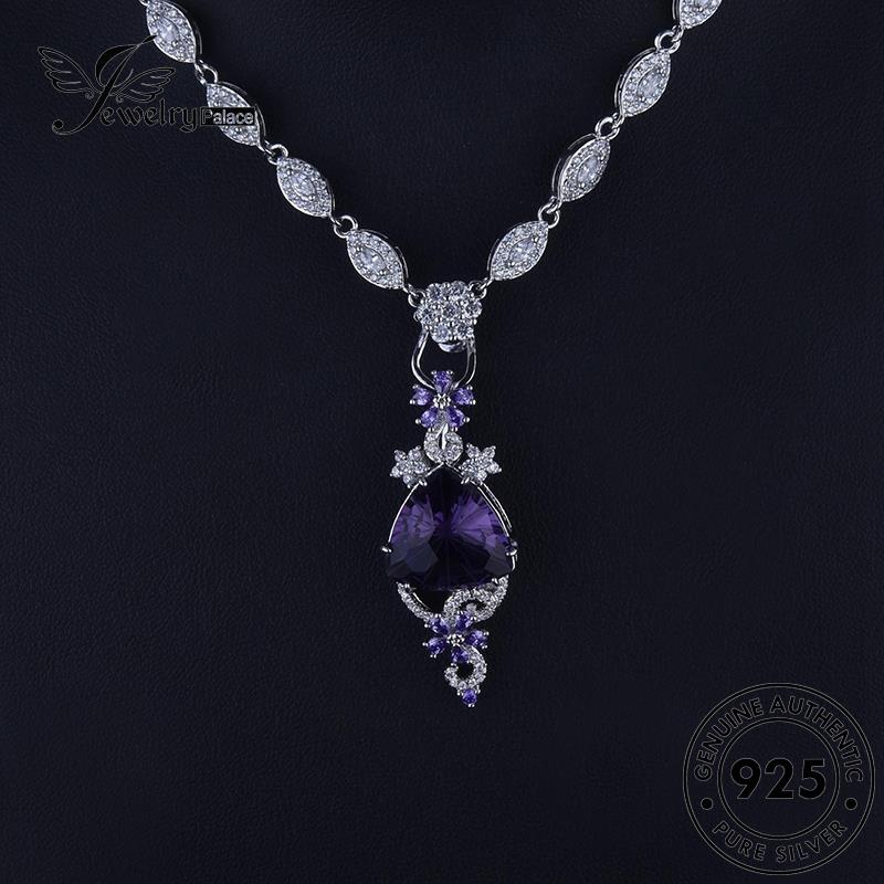 Jewelrypalace Amethyst Wanita925 Kalung Fashion Tongkat Perak Asli N1228