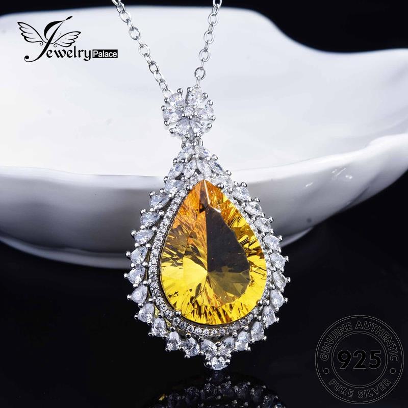 Jewelrypalace Perak Wanita Asli Citrine Kalung925 Fashion N1233