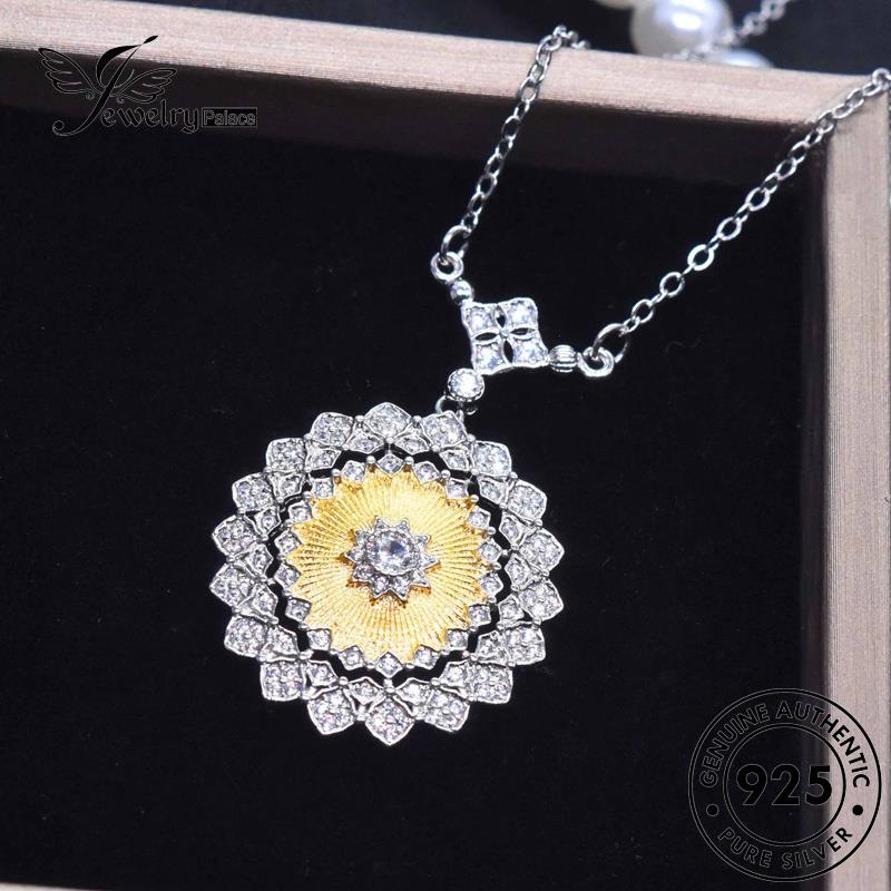 Jewelrypalace Renda Berlian Emas Asli Fashion Perak Wanita925 Kalung Moissanite N1318