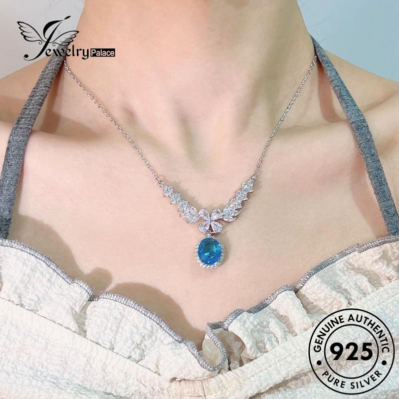 Jewelrypalace Perak Asli Wanita925 Sayap Safir Kalung Kreatif N1325