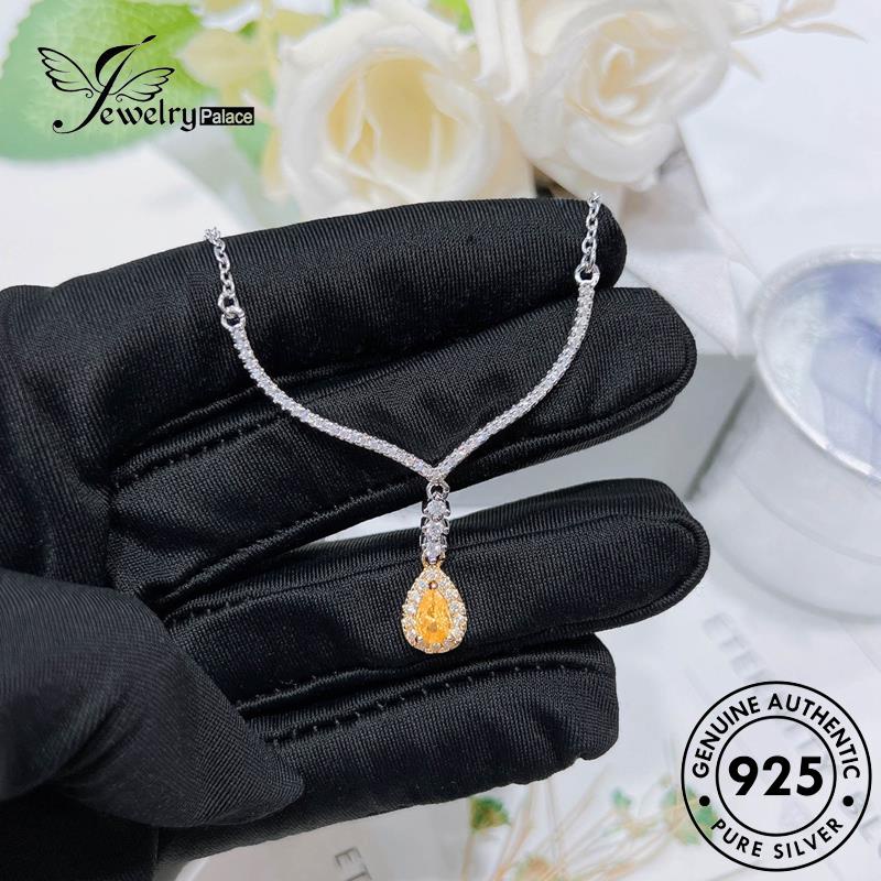 Jewelrypalace Drop Fashion Kalung Perak Asli Wanita Citrine925 N1328