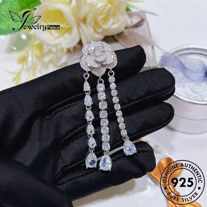 Jewelrypalace Perak Asli Moissanite Camelia Wanita Kalung Berlian925 Fashion N1337