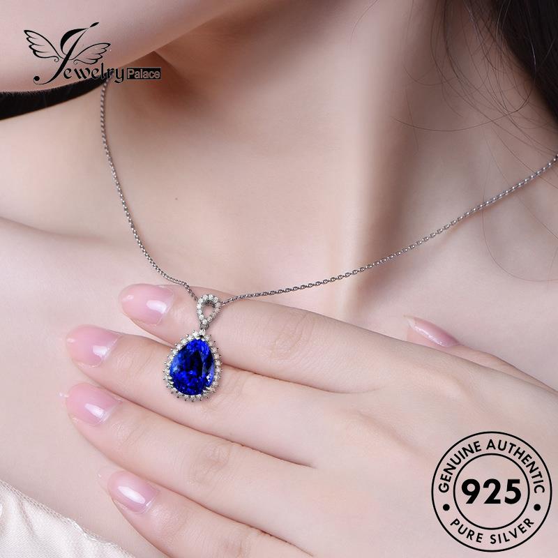 Jewelrypalace Sapphire925Asli Fashion Wanita Kalung Perak Drop N1451