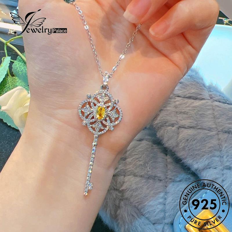 Jewelrypalace Citrine Fashion Wanita Perak Asli Kalung Kunci925 N1403