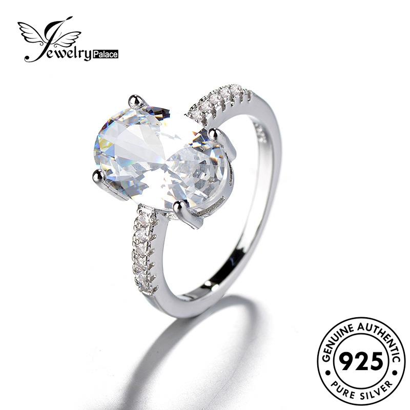 JEWELRYPALACE Perhiasan Wanita korea Kawin Perak Original Silver Aksesori Nikah Diamond Moissanite Fashion Asli Murni Square Sterling Cincin 925 Silver R23