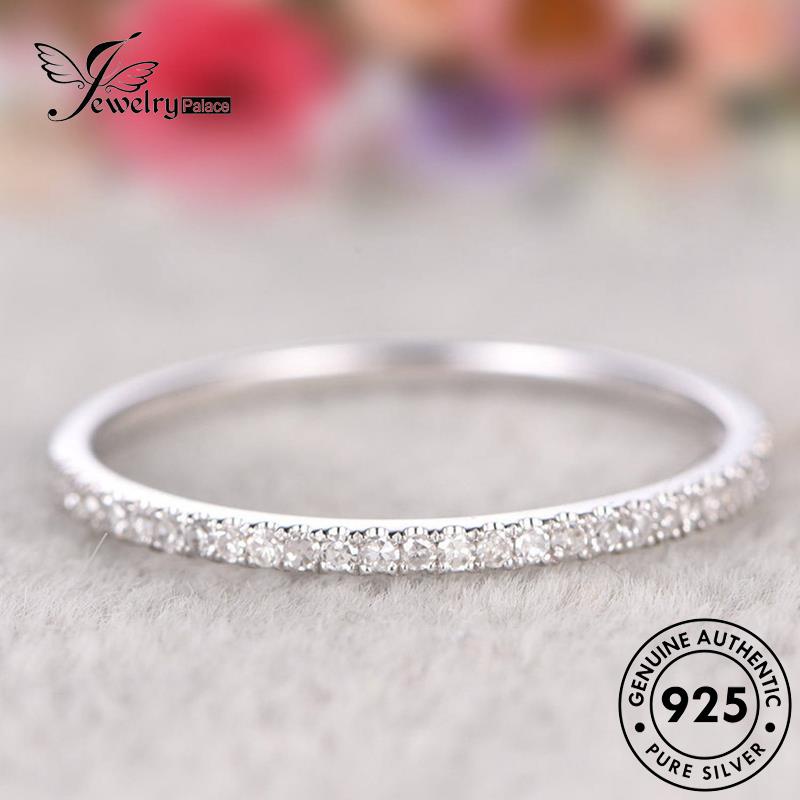 JEWELRYPALACE Row Original Moissanite Silver Silver Wanita Nikah Murni Perak Aksesori Gold korea Diamond Kawin 925 Perhiasan Cincin Sterling Asli Fashion R15