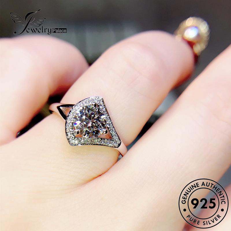 JEWELRYPALACE 925 Kawin Perak Sterling korea Cincin Silver Silver Murni Moissanite Skirt Aksesori Shape Diamond Wanita Nikah Fashion Original Perhiasan Asli R314