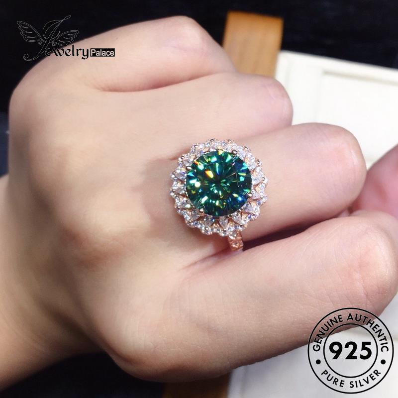 JEWELRYPALACE Emerald Perhiasan Gold Murni Perak Aksesori Original Personality Asli Silver Wanita Nikah Kawin 925 Silver korea Cincin Sterling Round R1932
