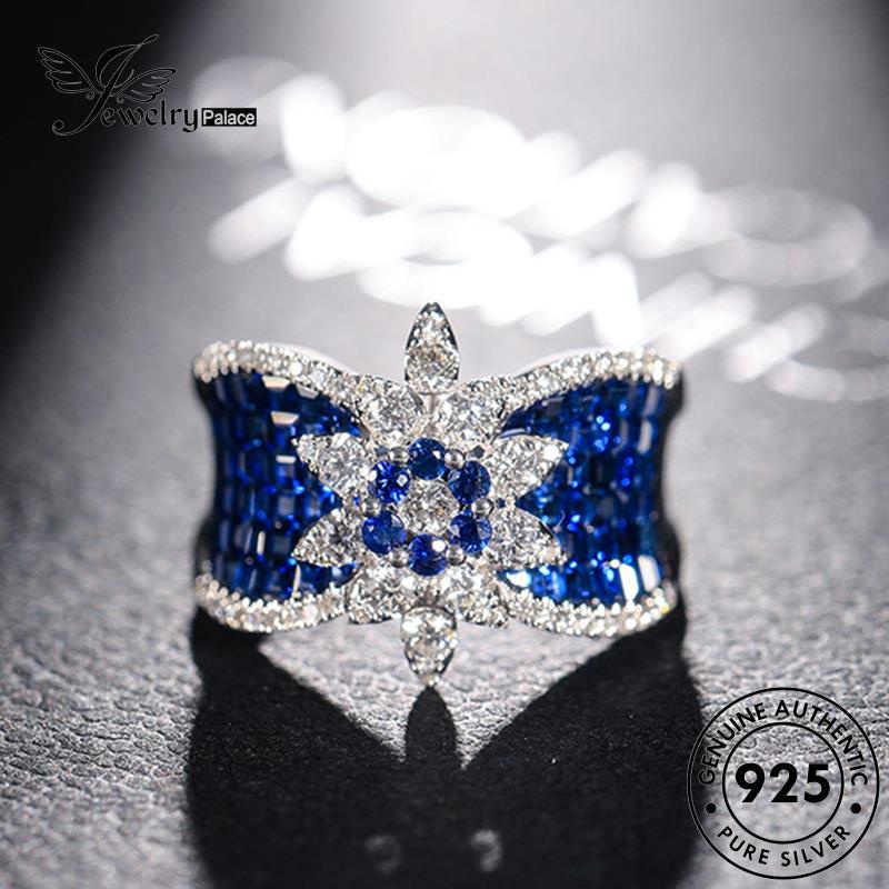 JEWELRYPALACE 925 Bow Nikah Cincin Murni Perak Sterling Kawin Asli Perhiasan Sapphire Original Creative Silver Silver korea Wanita Aksesori R1970