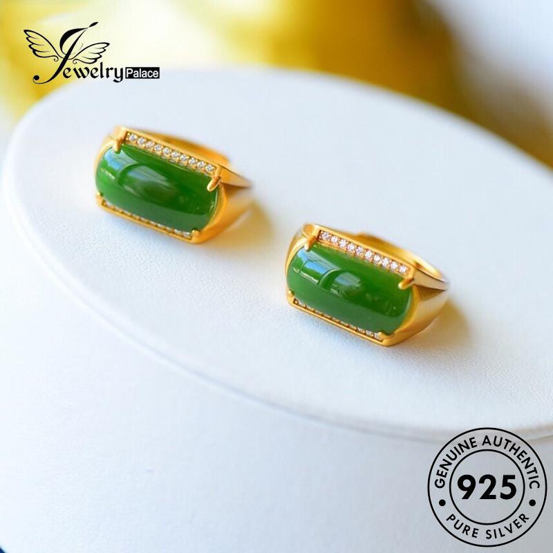 Jewelrypalace Cincin Perak Giok Kotak925 Wanita Kreatif Asli R2054