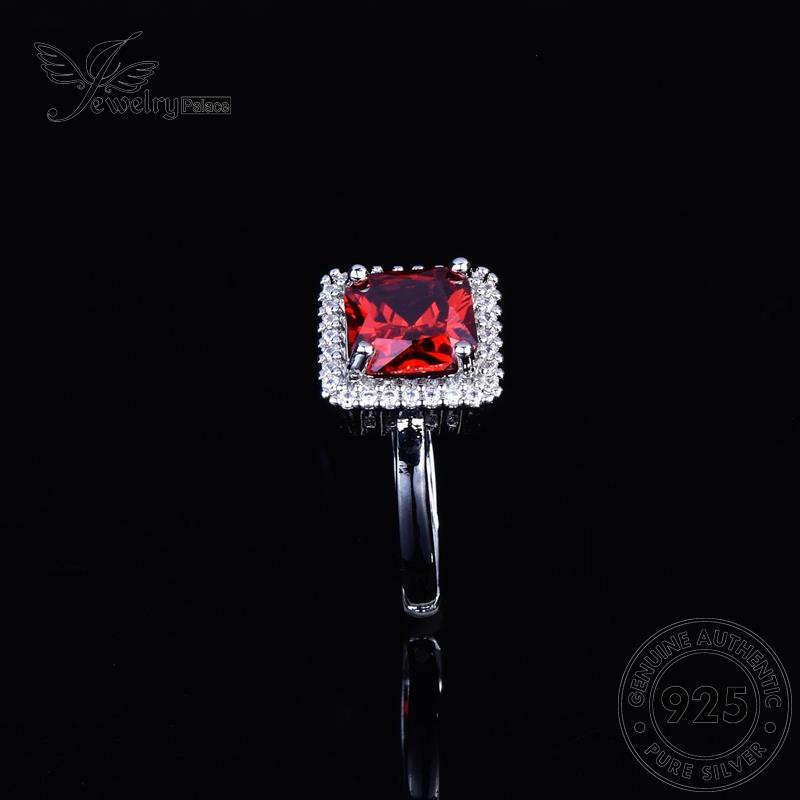 JEWELRYPALACE Silver Nikah Perhiasan Kawin Murni Asli Sterling Silver Retro 925 korea Cincin Original Square Wanita Aksesori Perak Ruby R2227