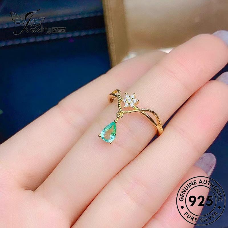 JEWELRYPALACE Original Kawin Nikah korea Crown Cincin Perak Perhiasan Murni Asli Silver Temperament Aksesori Emerald Silver Wanita Gold Sterling 925 R2273