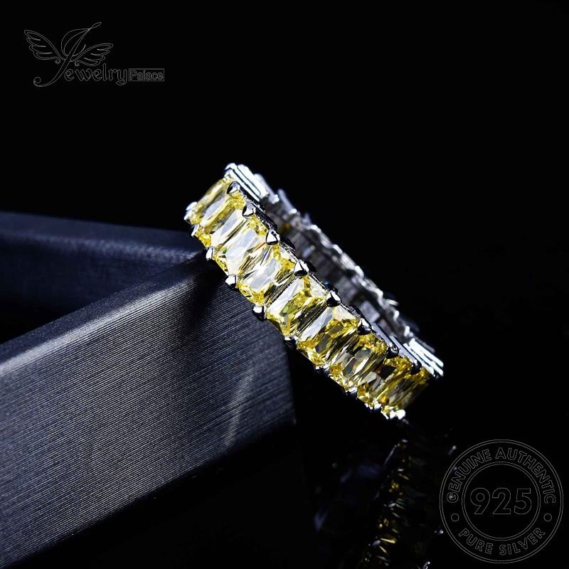 JEWELRYPALACE Perak Square Nikah Perhiasan Murni Asli Silver Sterling Original Kawin Cincin Aksesori 925 korea Silver Luxury Citrine Wanita R2261