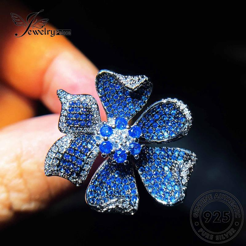 JEWELRYPALACE Sterling Wanita Flowers Nikah Silver korea Silver Aksesori Murni Kawin Sapphire Perhiasan Luxury Asli Cincin Perak 925 Original R2313