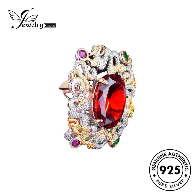 JEWELRYPALACE Wanita Silver Nikah Luxury 925 korea Asli Murni Kawin Cincin Aksesori Perak Silver Sterling Ruby Perhiasan Longchamp Original R2320