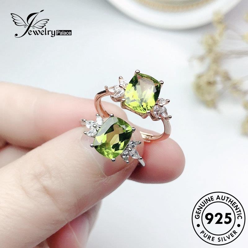 JEWELRYPALACE Asli Murni Fresh Gold 925 Sterling korea Silver Cincin Perak Wanita Nikah Emerald Perhiasan Silver Kawin Original Aksesori R2357