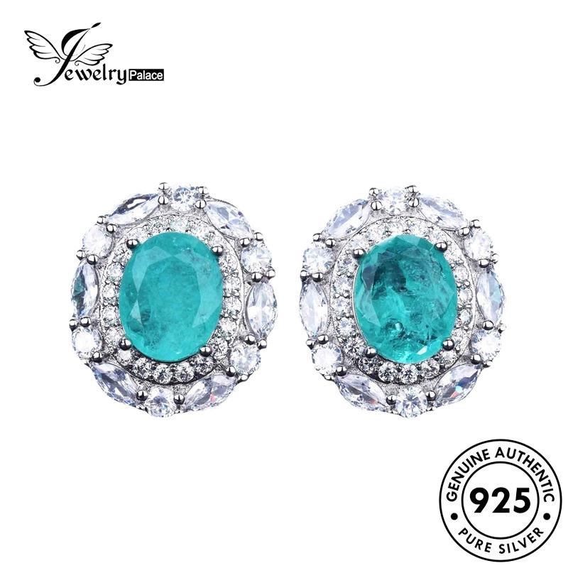 Jewelrypalace Aquamarine Fashionable Set Telur Asli Kalung Perak925Wanita Bentuk S140