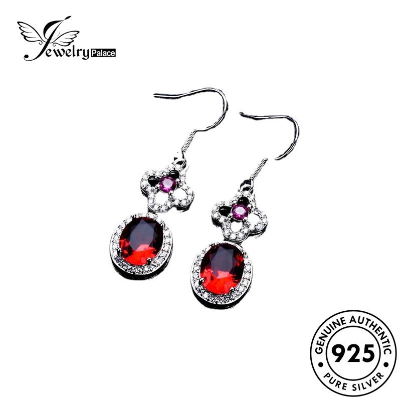 Tempat Perhiasan925 Wanita Silver Ruby Berlian Asli Mewah Set Kalung S146