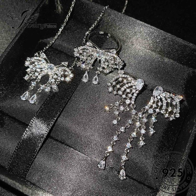 Jewelrypalace Creative Butterfly925 Original Set Moissanite Perak Wanita Kalung Berlian S158