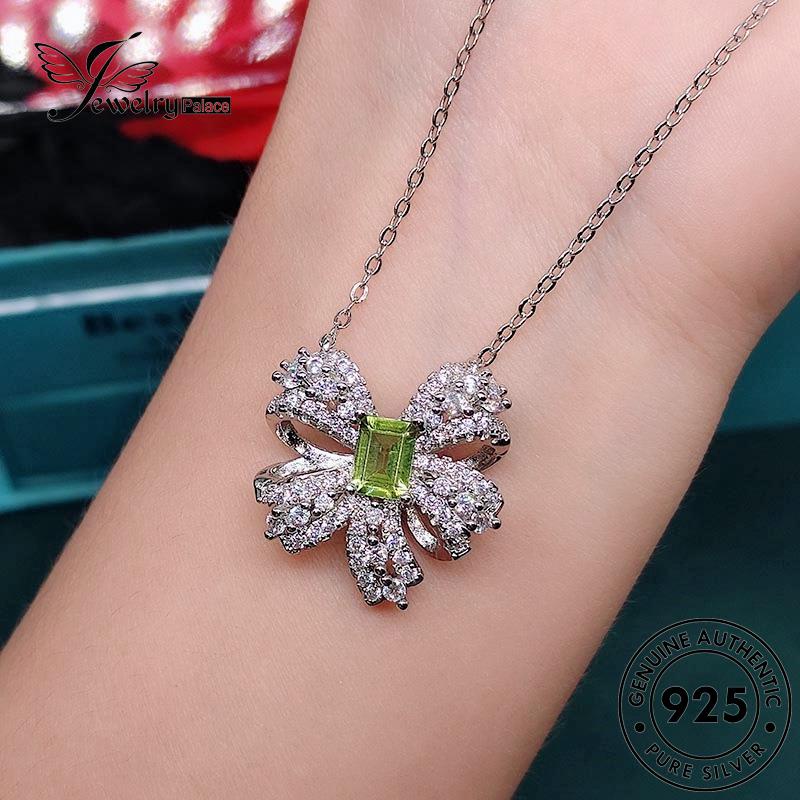 Jewelrypalace Moissanite Wanita Kalung Elegan Berlian Asli Perak Busur925 Set S402