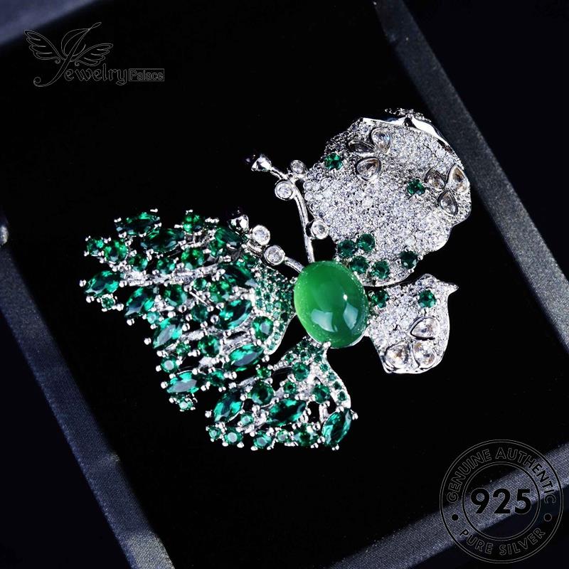 Jewelrypalace Original Kalung Set Kupu-Kupu Wanita Emerald Perak925 Elegant S381