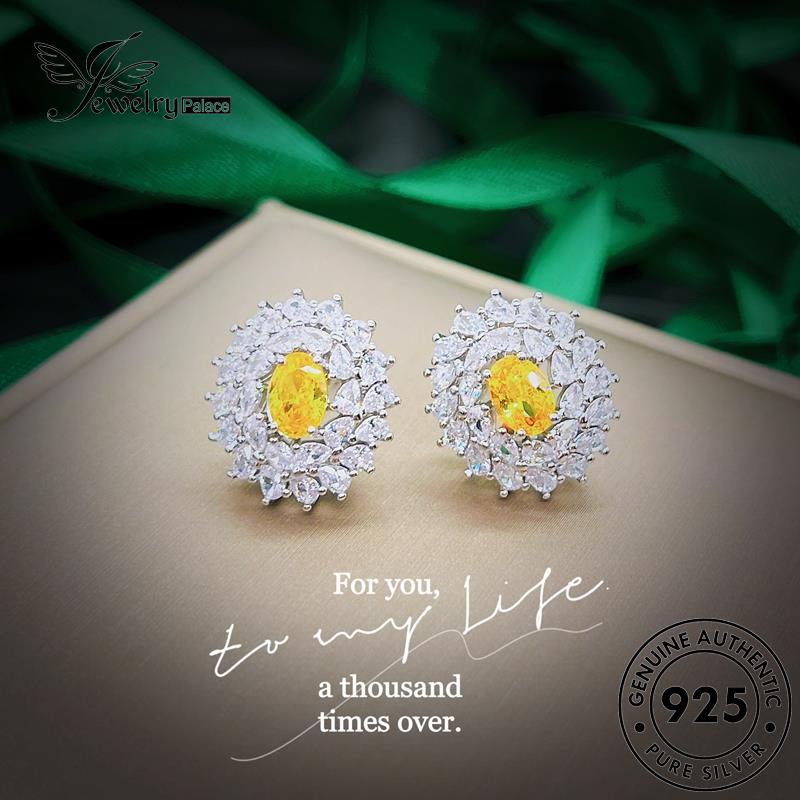 Tempat Perhiasan Wanita Bulat925 Kalung Perak Set Asli Emerald S553