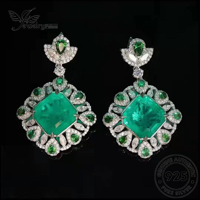 Perhiasanpalace Mewah925 Emerald Original Kalung Perak Set Wanita S562