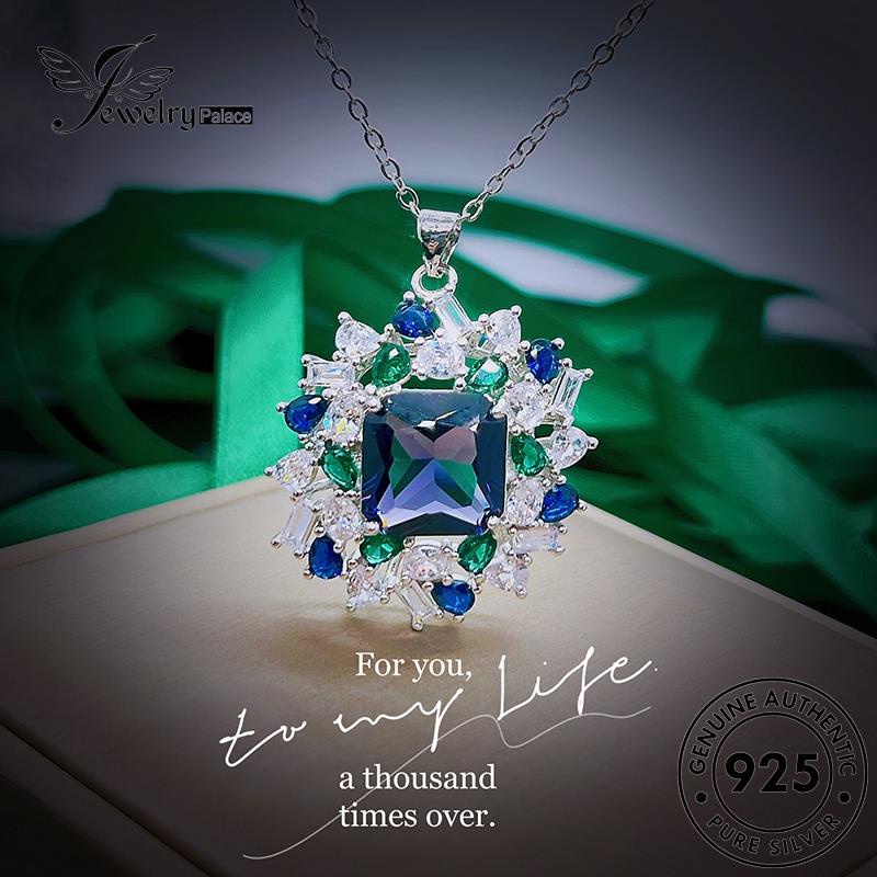 Jewelrypalace Emerald925 Set Vintage Asli Kalung Perak Wanita S576