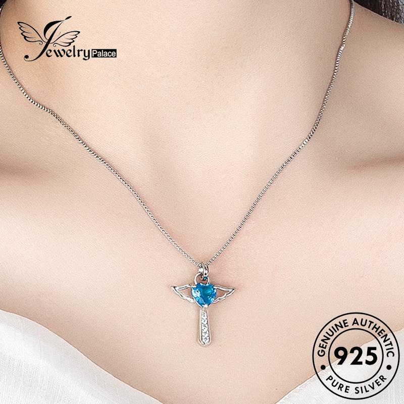 Jewelrypalace Original Angel Creative Wings Kalung Wanita Safir Perak925 N494