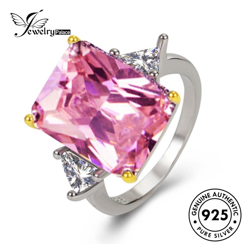 Jewelrypalace Rings Square Personality Wanita Perak Asli925 Citrine R9