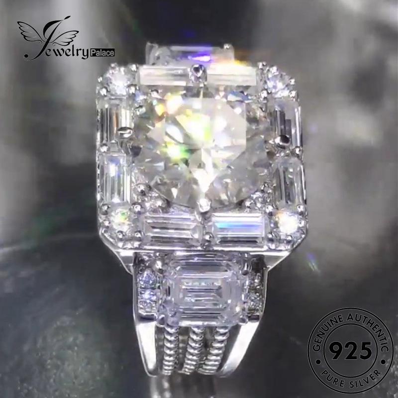 Jewelrypalace Asli Moissanite Wanita925 Cincin Berlian Perak Mendominasi R12