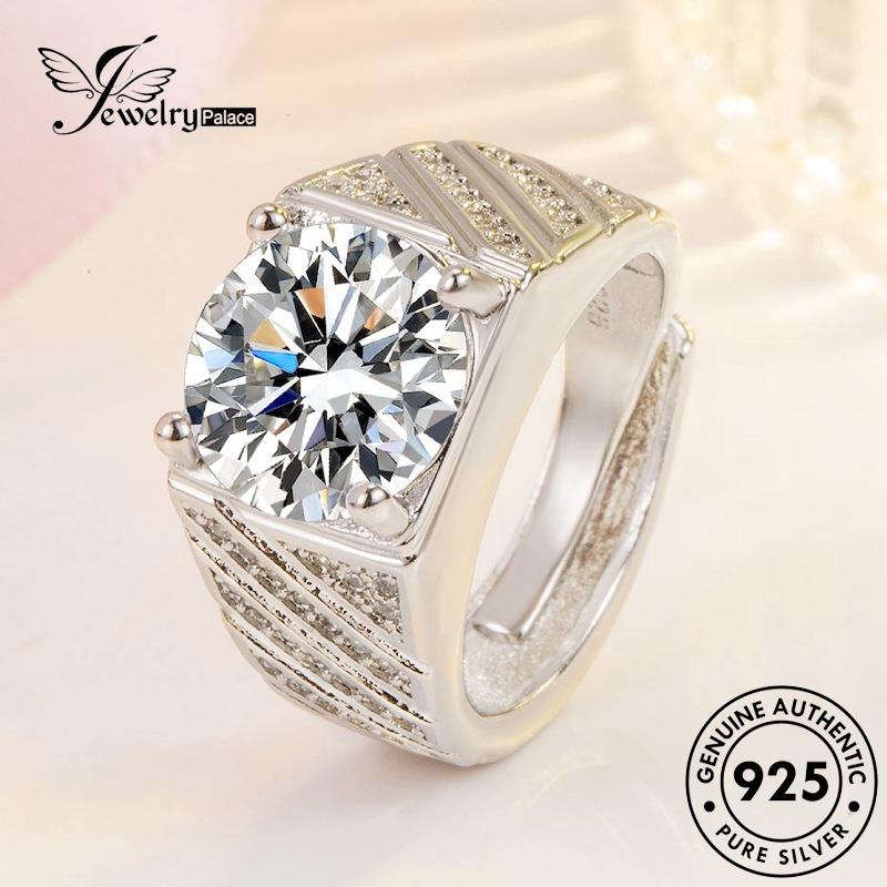 Perhiasantempat Cincin Moissanite925 Panah Perak Mendominasi Dan Pria Berlian Asli Hati R50