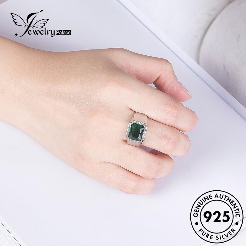 Jewelrypalace Jewelry Cincin Perak Zamrud Asli Simple925 Safir Pria M076