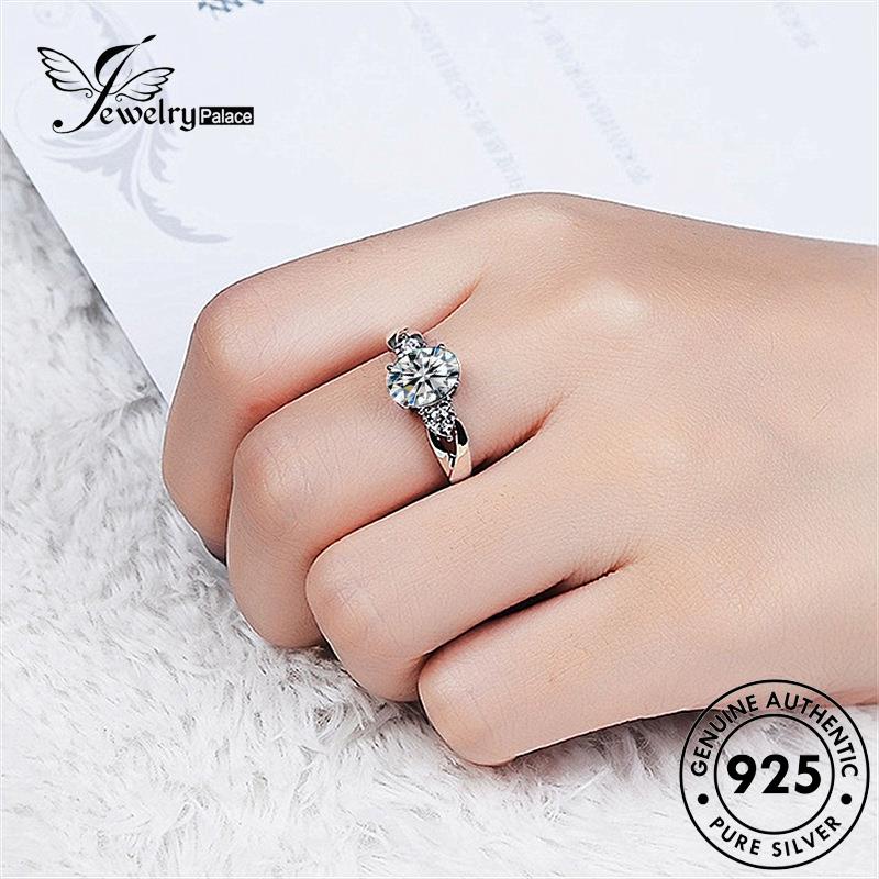 Jewelrypalace Cincin Imut Oval Berlian Pink Asli Perak Wanita925 Kristal R122