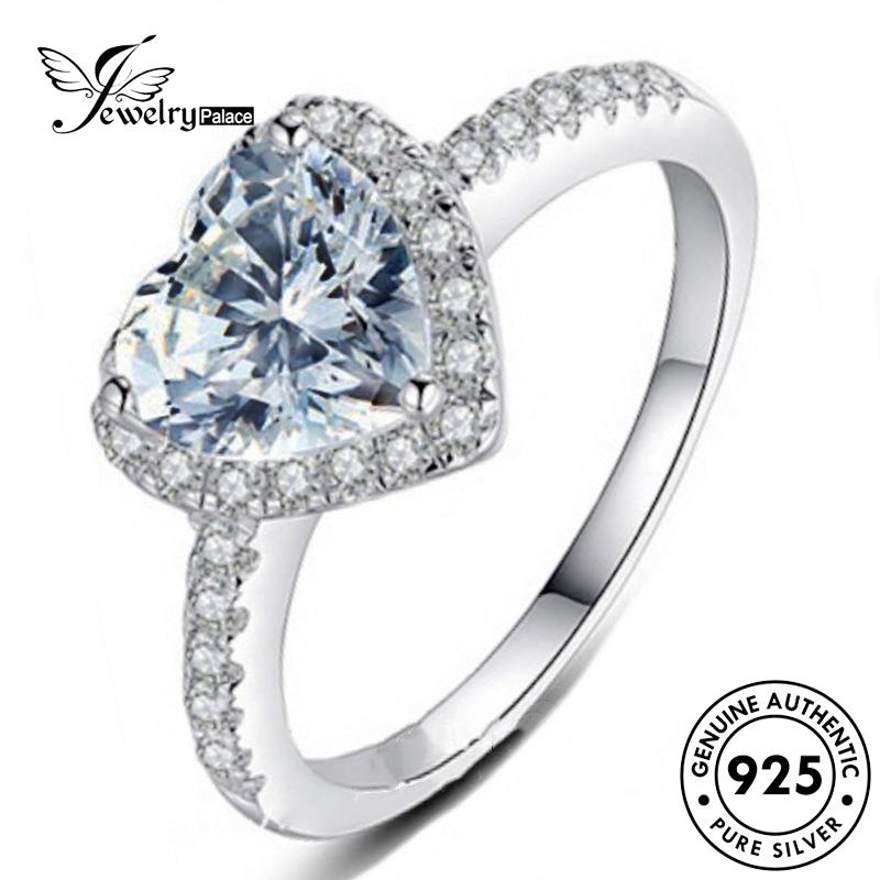 Jewelrypalace Cincin Perak925 Wanita Simple Asli Moissanite Berlian R167